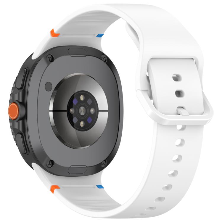 For Samsung Galaxy Watch8 Classic 46mm / Watch8 44mm / 40mm xDfind Stitched Solid Color Silicone Watch Band, 20mm