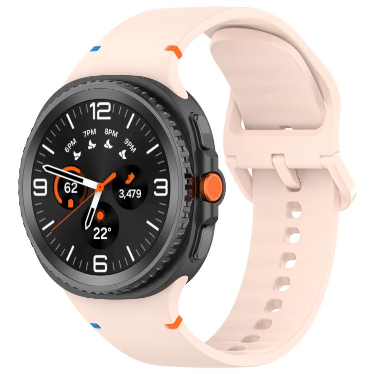 For Samsung Galaxy Watch8 Classic 46mm / Watch8 44mm / 40mm xDfind Stitched Solid Color Silicone Watch Band, 20mm