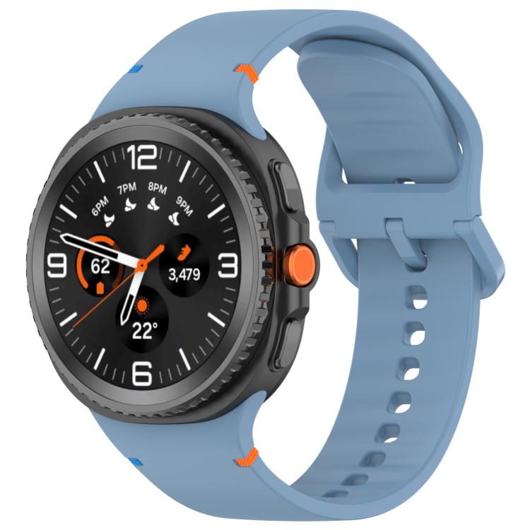 For Samsung Galaxy Watch8 Classic 46mm / Watch8 44mm / 40mm xDfind Stitched Solid Color Silicone Watch Band, 20mm