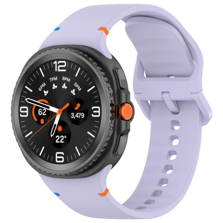 For Samsung Galaxy Watch8 Classic 46mm / Watch8 44mm / 40mm xDfind Stitched Solid Color Silicone Watch Band, 20mm