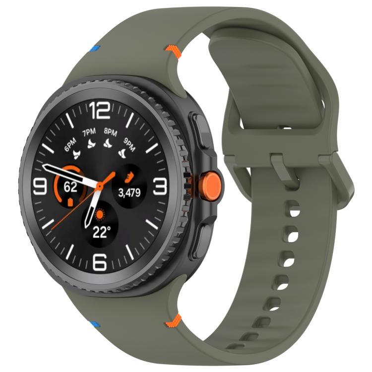 For Samsung Galaxy Watch8 Classic 46mm / Watch8 44mm / 40mm xDfind Stitched Solid Color Silicone Watch Band, 20mm