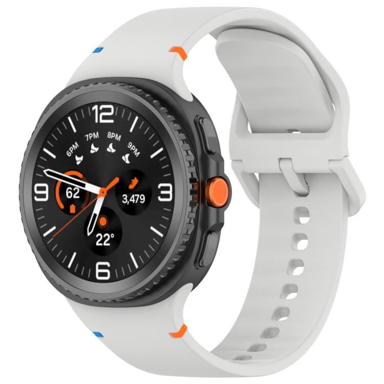 For Samsung Galaxy Watch8 Classic 46mm / Watch8 44mm / 40mm xDfind Stitched Solid Color Silicone Watch Band, 20mm