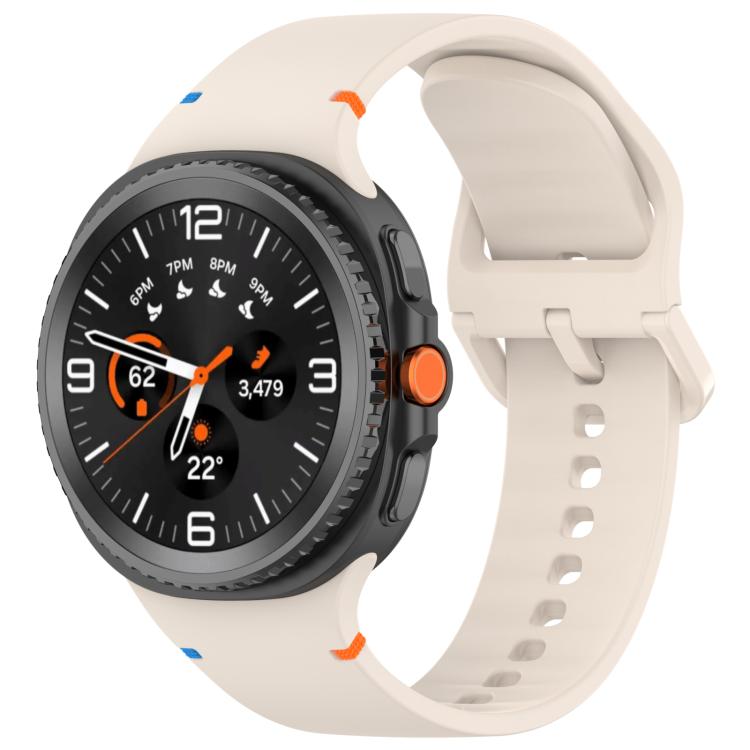 For Samsung Galaxy Watch8 Classic 46mm / Watch8 44mm / 40mm xDfind Stitched Solid Color Silicone Watch Band, 20mm