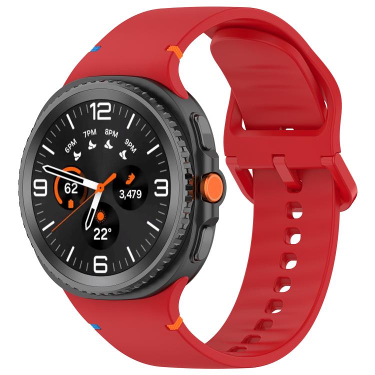 For Samsung Galaxy Watch8 Classic 46mm / Watch8 44mm / 40mm xDfind Stitched Solid Color Silicone Watch Band, 20mm