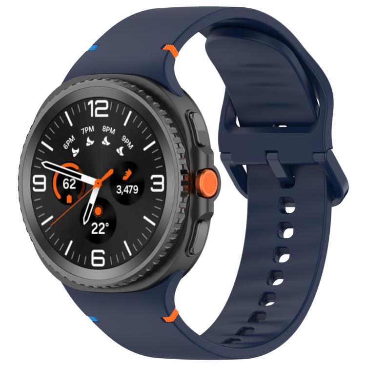 For Samsung Galaxy Watch8 Classic 46mm / Watch8 44mm / 40mm xDfind Stitched Solid Color Silicone Watch Band, 22mm