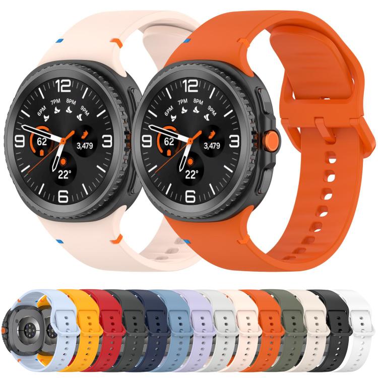 For Samsung Galaxy Watch8 Classic 46mm / Watch8 44mm / 40mm xDfind Stitched Solid Color Silicone Watch Band, 20mm