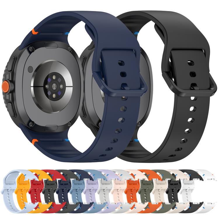 For Samsung Galaxy Watch8 Classic 46mm / Watch8 44mm / 40mm xDfind Stitched Solid Color Silicone Watch Band, 20mm