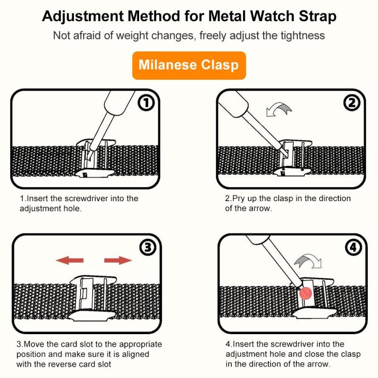 xDfind Milanese Buckle Metal Watch Band, For Apple Watch 42 / 44 / 45 / 46 / 49mm, For Apple Watch 38 / 40 / 41 / S10 42mm