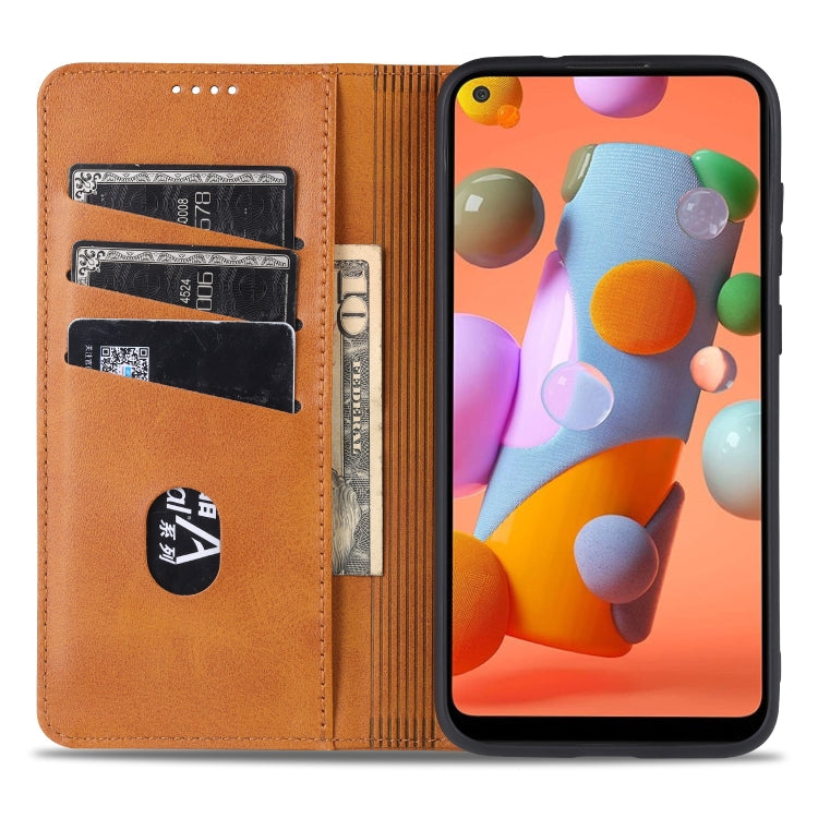 AZNS Magnetic Calf Texture Horizontal Flip Leather Case with Card Slots & Holder & Wallet, For Samsung Galaxy A11, For Samsung Galaxy A21s, For Samsung Galaxy A31, For Samsung Galaxy A41