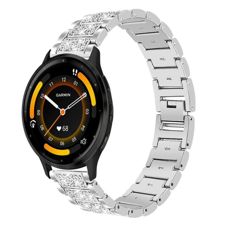 xDfind Diamond Jewelry Steel Watch Band, 20mm For Garmin Forerunner 570 42mm/245/645/158, 22mm For Garmin Venu 3 / vivoactive4, 20mm For Garmin venu 2 / venu / Sq2 / Sq, 18mm For Garmin Venu 2S / vivoactive 4s/3s                                        ...
