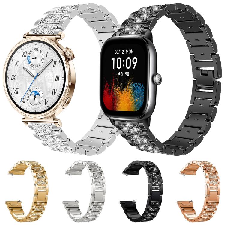 xDfind Diamond Jewelry Steel Watch Band, 20mm For Ticwatch GTH / E3 / E / 2, 22mm For Ticwatch Pro X / Pro3 / Pro / GTX / E2, 20mm For Xiaomi Haylou RS4 Plus LS11, 22mm For Xiaomi Watch S3/2 Pro/S2/S1, 22mm For Xiaomi Haylou Watch LS09B / LS05S / LS10 ...