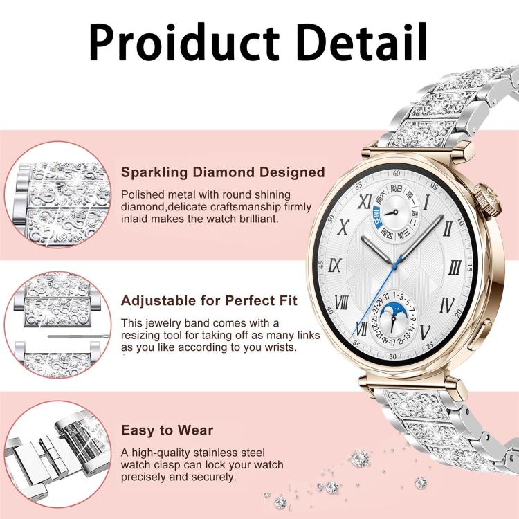 xDfind Diamond Jewelry Steel Watch Band, 22mm For Suunto Race S / Race / 9 Peak / 5 Peak, 20mm For Garmin Forerunner 570 42mm/245/645/158, 22mm For Garmin Venu 3 / vivoactive4, 20mm For Garmin venu 2 / venu / Sq2 / Sq                                   ...