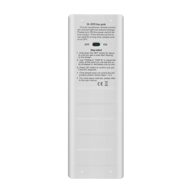 CHUNGHOP EK-3399ES Optoelectronic Energy Universal Air Conditioner Remote Control with LCD Backlight