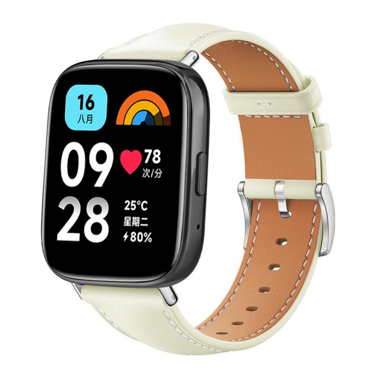 xDfind Flat Head Black Shark Fine Grain Leather Watch Band, For Xiaomi Band 9 Pro / Redmi Watch 6 / 5, For Redmi Watch 3 Active / Lite 20mm, For Redmi Watch 3 20mm