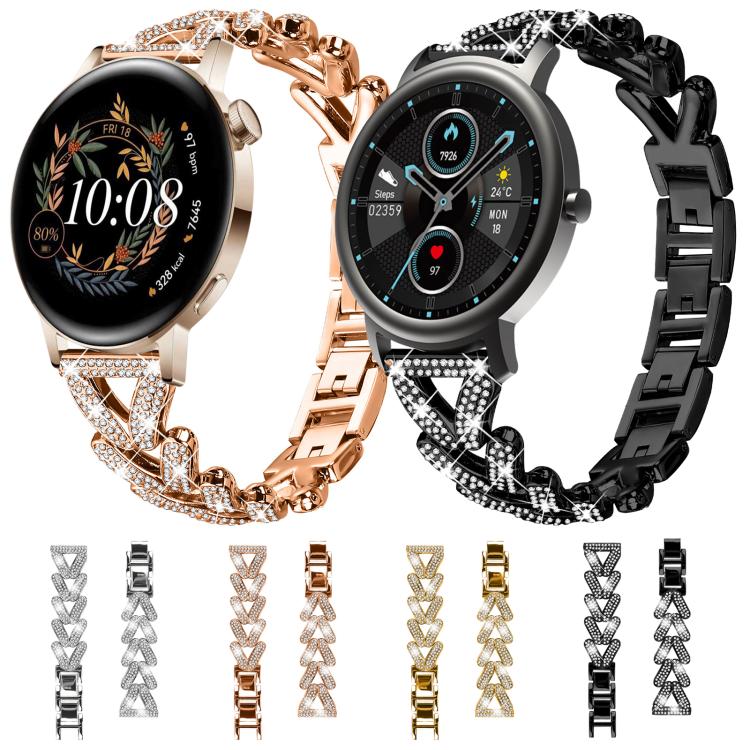 xDfind Small Twist Diamond Metal Watch Band, 20mm For Huawei Watch GT4 / GT3 / GT2, 20mm, 20mm For COROS APEX 2 42mm / PACE 2, 20mm For Xiaomi Mibro Air / Mibro Lite, 20mm For Honor Watch SE / Magic Watch2 42mm
