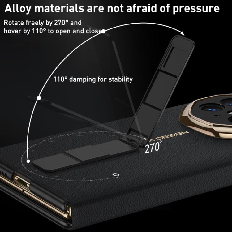 For Huawei Mate XT Ultimate GKK Magnetic Folding Full Cover Flip Phone Case with Slotted Rotating Bracket(Black)