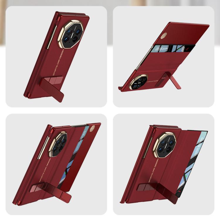 For Huawei Mate XT Ultimate GKK Magnetic Folding Full Cover Flip Phone Case with Slotted Rotating Bracket(Red)