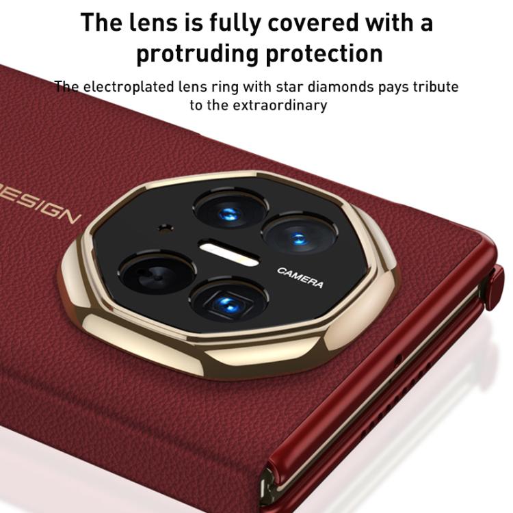 For Huawei Mate XT Ultimate GKK Magnetic Folding Full Cover Flip Phone Case with Slotted Rotating Bracket(Red)