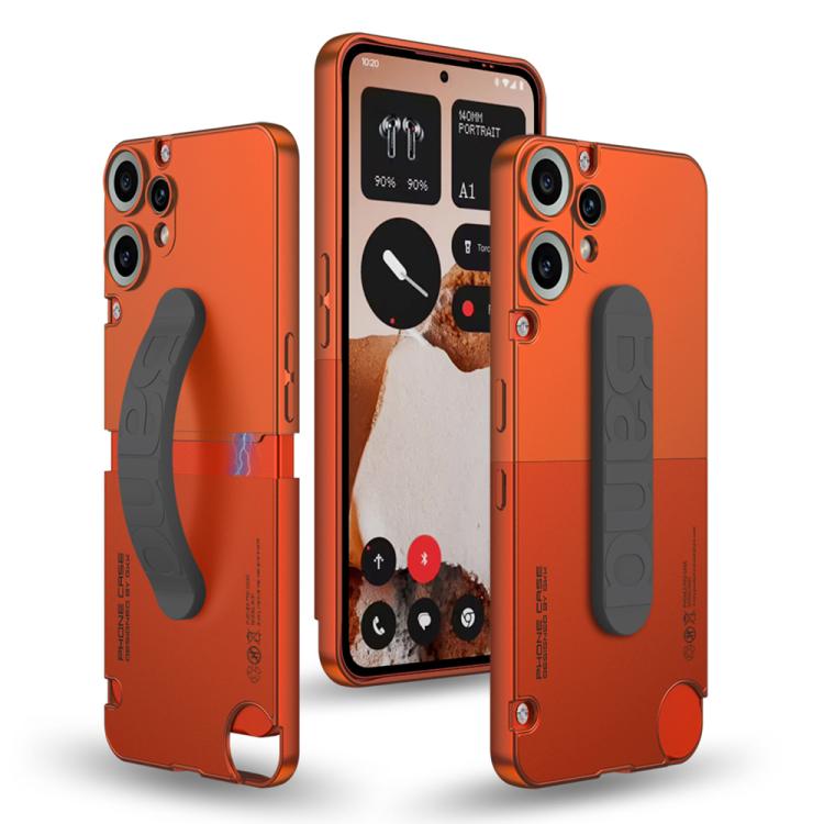 For Nothing CMF Phone 2 Pro GKK Mortise-Tenon Connection Contrast Color Phone Case with Silicone Wristband(Orange Red)