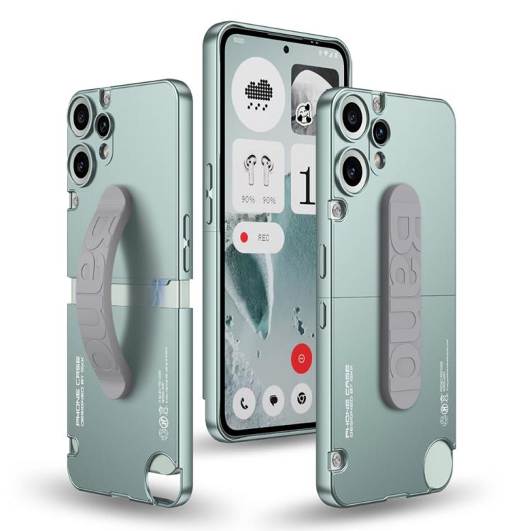 For Nothing CMF Phone 2 Pro GKK Mortise-Tenon Connection Contrast Color Phone Case with Silicone Wristband(Blue)