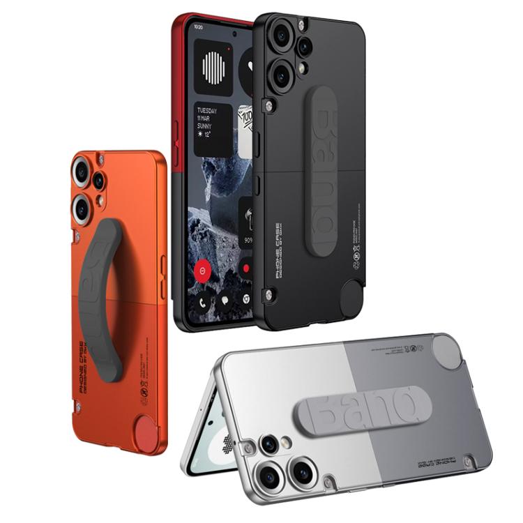 For Nothing CMF Phone 2 Pro GKK Mortise-Tenon Connection Contrast Color Phone Case with Silicone Wristband(Orange Red)