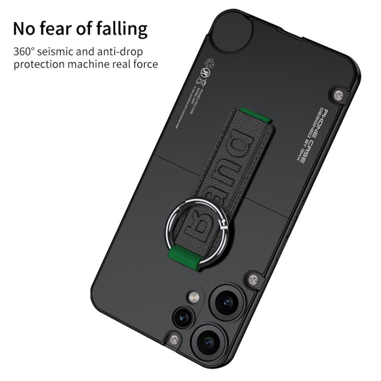 For Nothing CMF Phone 2 Pro GKK Mortise-Tenon Connection Contrast Color Phone Case with Ring Wrist Strap(Black)