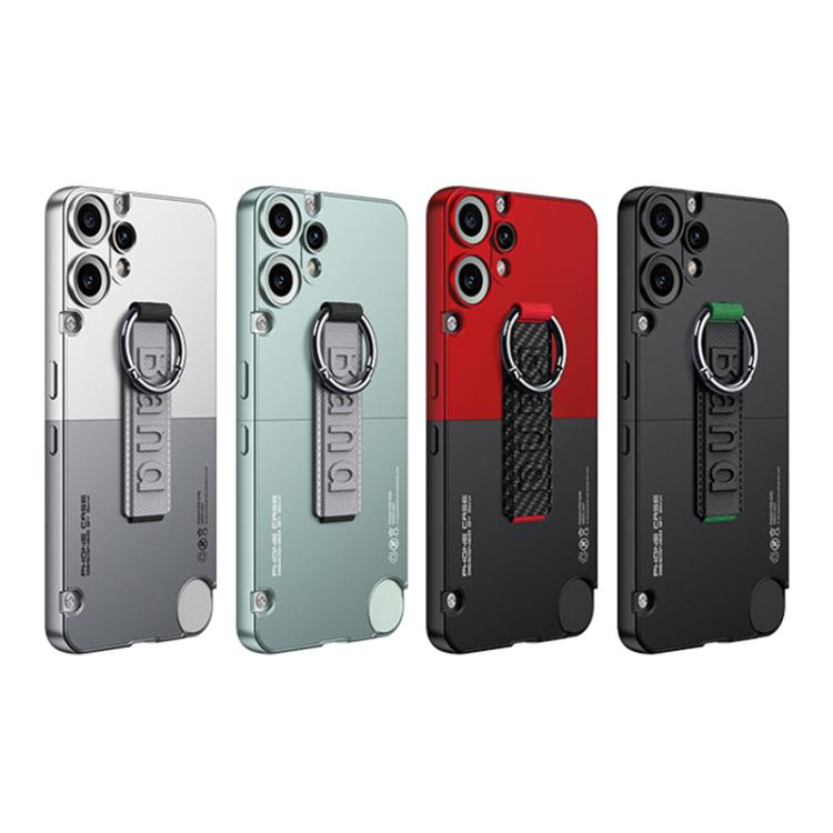 For Nothing CMF Phone 2 Pro GKK Mortise-Tenon Connection Contrast Color Phone Case with Ring Wrist Strap(Red Black)