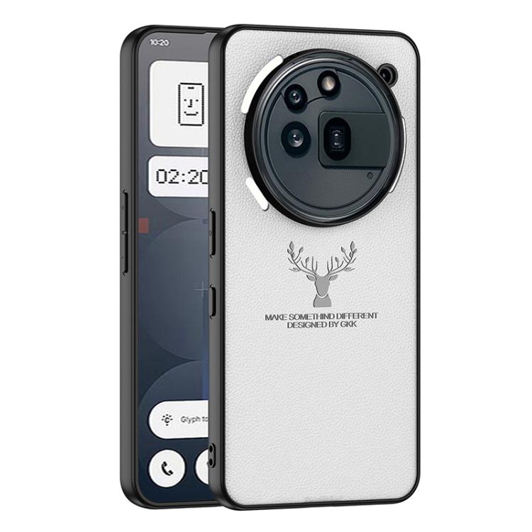 For Nothing Phone 3a Pro GKK Skin Feel Leather Elk Phone Case(White)