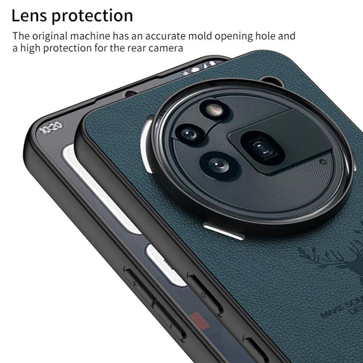 For Nothing Phone 3a GKK Skin Feel Leather Elk Phone Case(Forest Green)