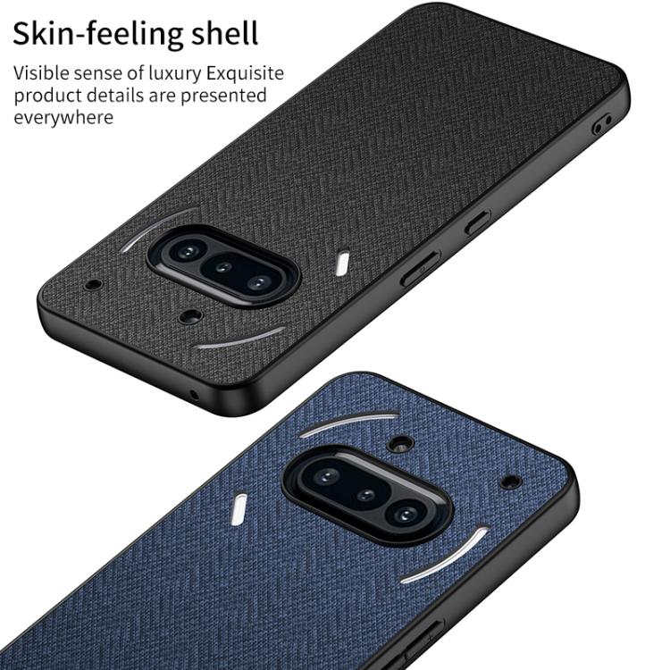 For Nothing Phone 3a GKK Skin Feel Leather Nylon Phone Case(Black)