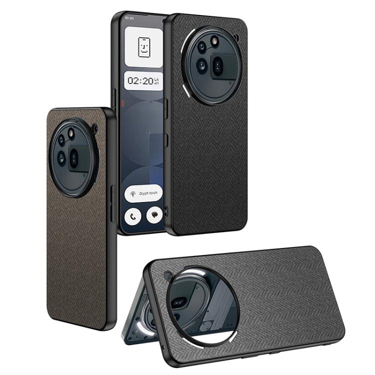For Nothing Phone 3a Pro GKK Skin Feel Leather Nylon Phone Case(Black)