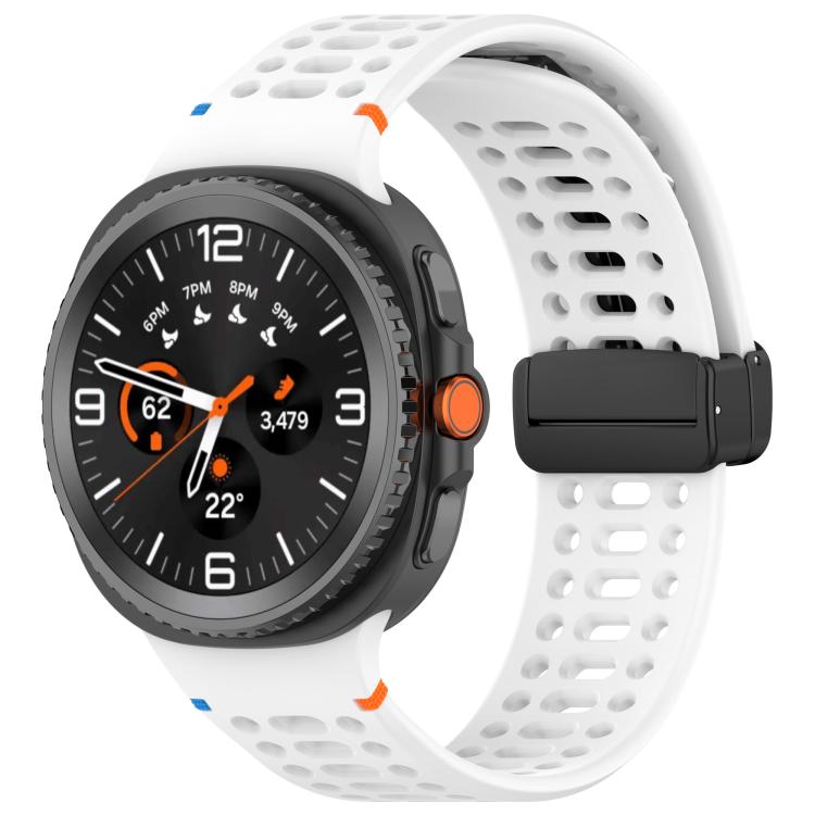xDfind Magnetic Black Buckle Silicone Watch Band, For Samsung Galaxy Watch8 / Watch8 Classic