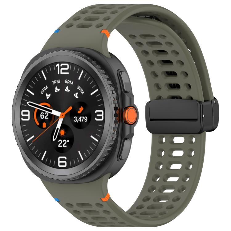 xDfind Magnetic Black Buckle Silicone Watch Band, For Samsung Galaxy Watch8 / Watch8 Classic