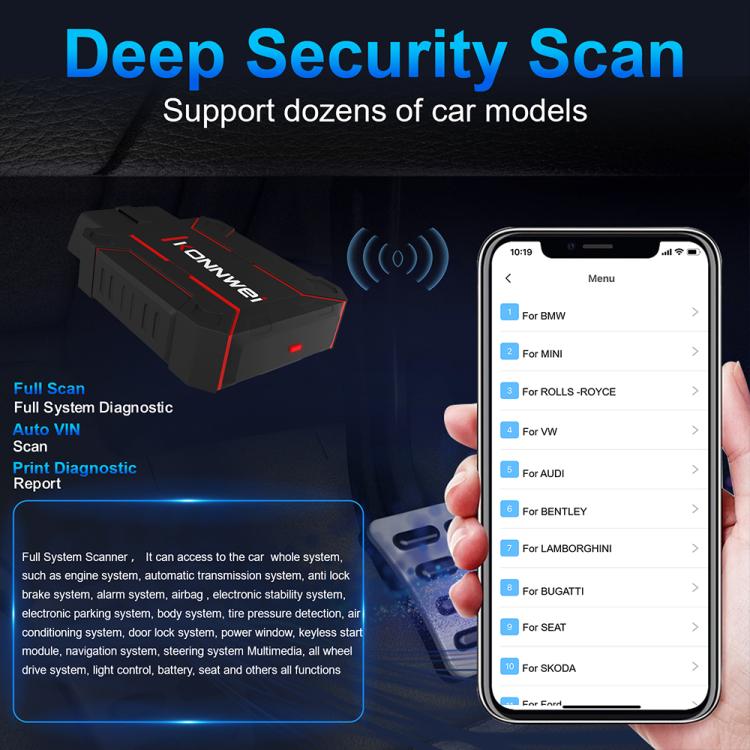 KONNWEI MAXOBD Full Car System Scanner OBD2 Diagnostic Tool Code Read, MAXOBD