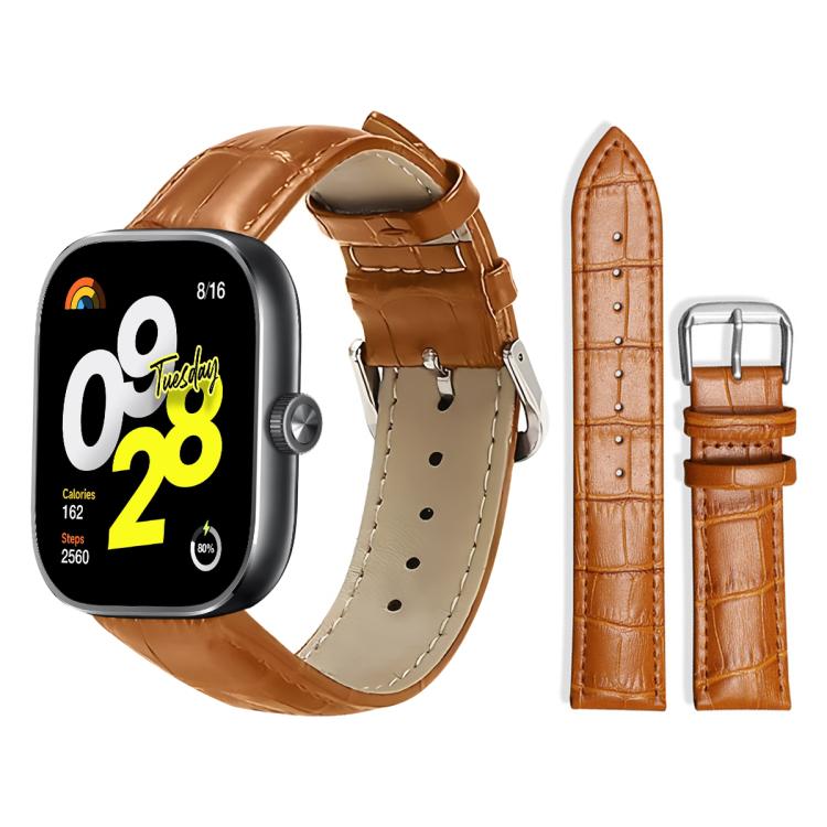 xDfind Bamboo Texture Pin Buckle Leather Watch Band, For Xiaomi Band 9 Pro / Redmi Watch 6 / 5, For Xiaomi Smart Band 10 / 9 / 8 / NFC 14mm, For Redmi Watch 3 Active / Lite 20mm, For Redmi Watch 3 20mm