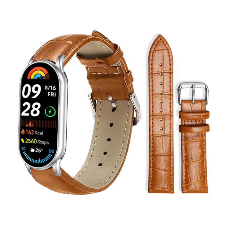 xDfind Bamboo Texture Pin Buckle Leather Watch Band, For Xiaomi Band 9 Pro / Redmi Watch 6 / 5, For Xiaomi Smart Band 10 / 9 / 8 / NFC 14mm, For Redmi Watch 3 Active / Lite 20mm, For Redmi Watch 3 20mm
