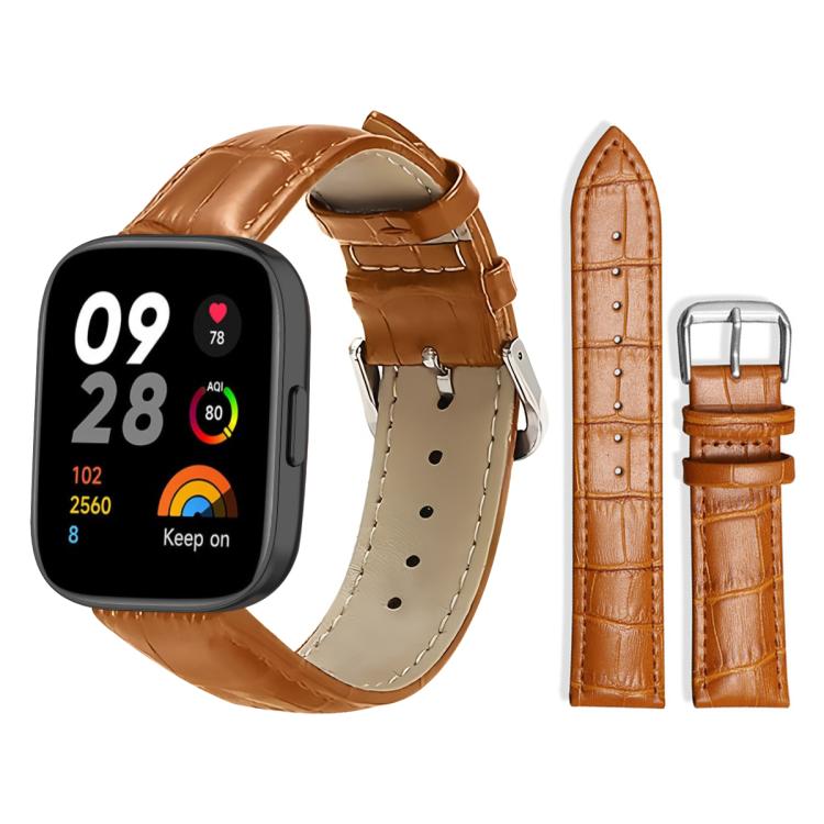 xDfind Bamboo Texture Pin Buckle Leather Watch Band, For Xiaomi Band 9 Pro / Redmi Watch 6 / 5, For Xiaomi Smart Band 10 / 9 / 8 / NFC 14mm, For Redmi Watch 3 Active / Lite 20mm, For Redmi Watch 3 20mm