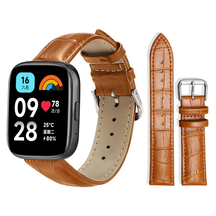 xDfind Bamboo Texture Pin Buckle Leather Watch Band, For Xiaomi Band 9 Pro / Redmi Watch 6 / 5, For Xiaomi Smart Band 10 / 9 / 8 / NFC 14mm, For Redmi Watch 3 Active / Lite 20mm, For Redmi Watch 3 20mm