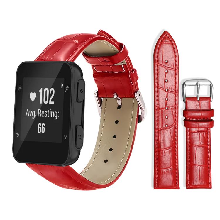 xDfind Bamboo Texture Pin Buckle Leather Watch Band, For Garmin Forerunner 220/735/735XT/230/235 20mm, For Garmin Forerunner 35/30/35j 20mm