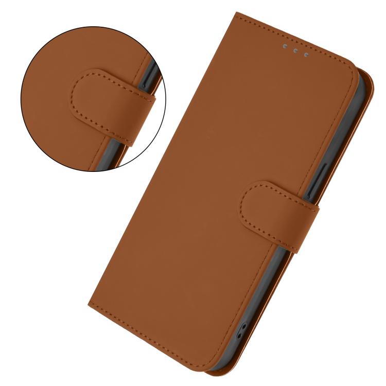 Skin Feel Solid Color Leather Phone Case with Lanyard, For Xiaomi Poco C71