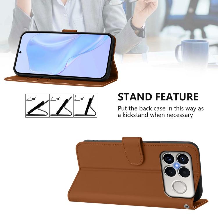 Skin Feel Solid Color Leather Phone Case with Lanyard, For Xiaomi 17 Max 5G