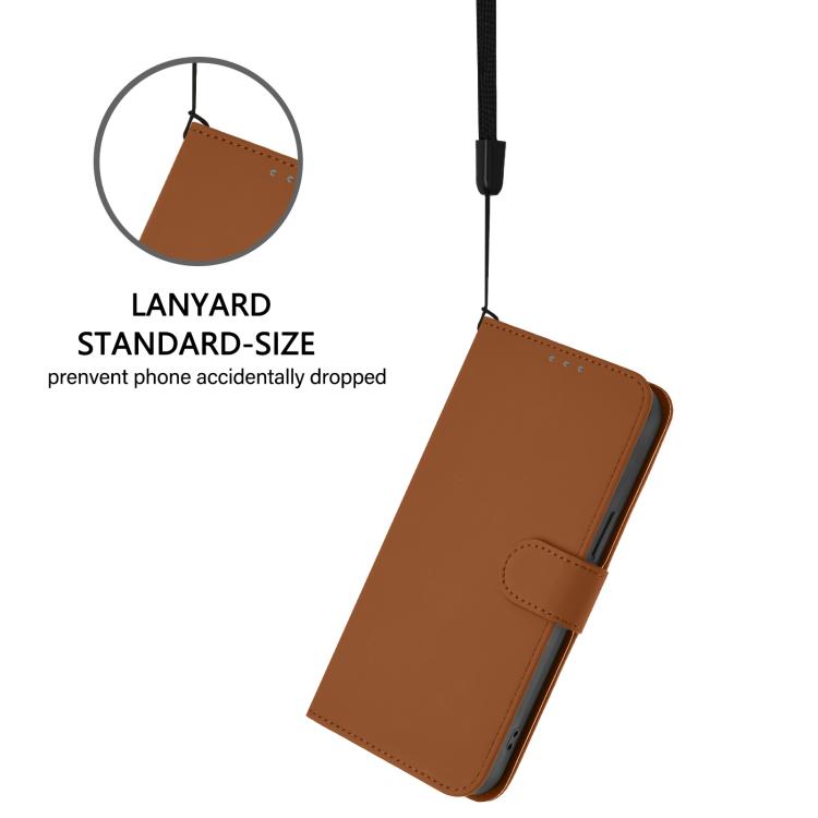 Skin Feel Solid Color Leather Phone Case with Lanyard, For Xiaomi 17 Max 5G