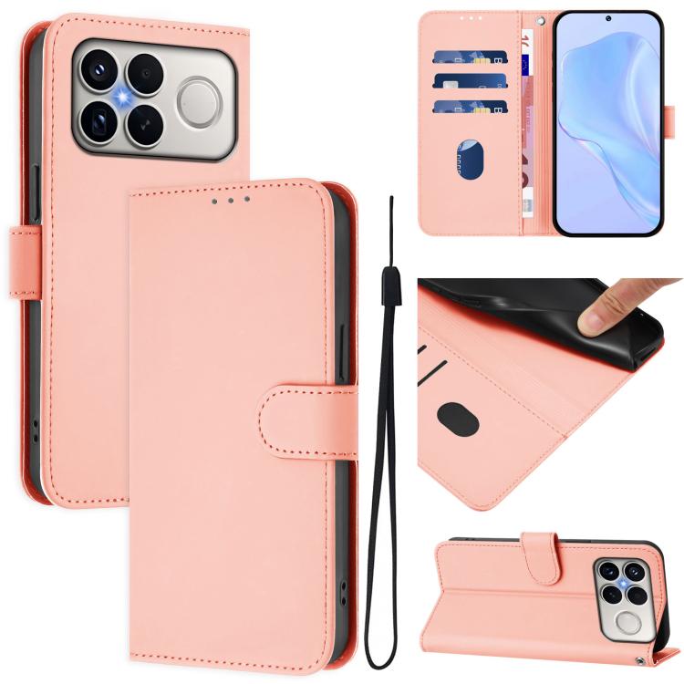 Skin Feel Solid Color Leather Phone Case with Lanyard, For Xiaomi 17 Max 5G