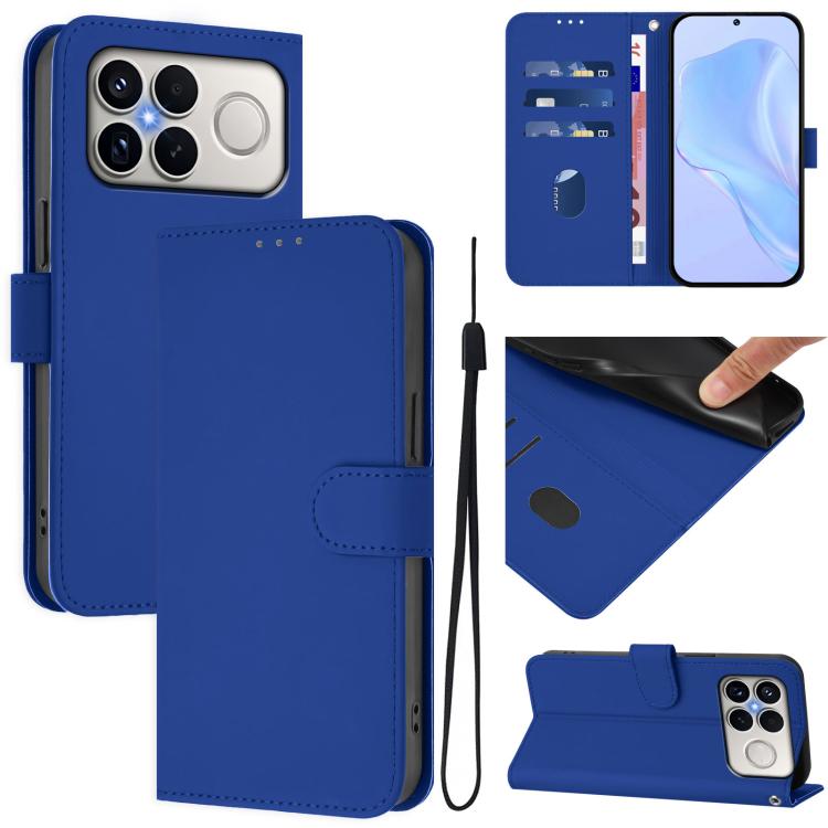 Skin Feel Solid Color Leather Phone Case with Lanyard, For Xiaomi 17 Max 5G