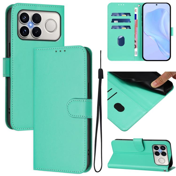 Skin Feel Solid Color Leather Phone Case with Lanyard, For Xiaomi 17 Max 5G