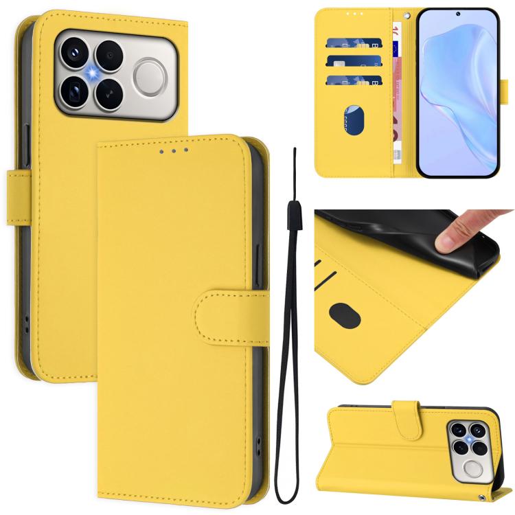 Skin Feel Solid Color Leather Phone Case with Lanyard, For Xiaomi 17 Max 5G