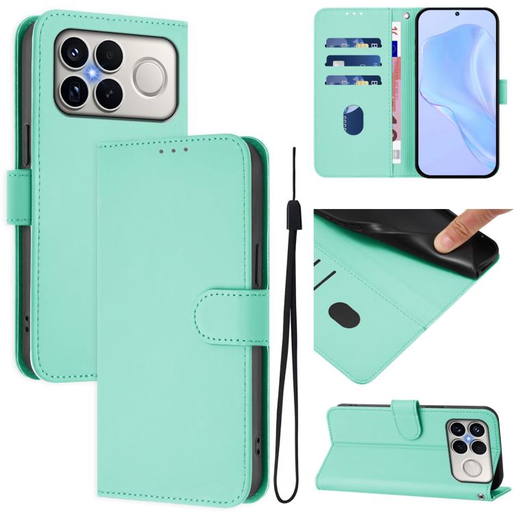 Skin Feel Solid Color Leather Phone Case with Lanyard, For Xiaomi 17 Max 5G