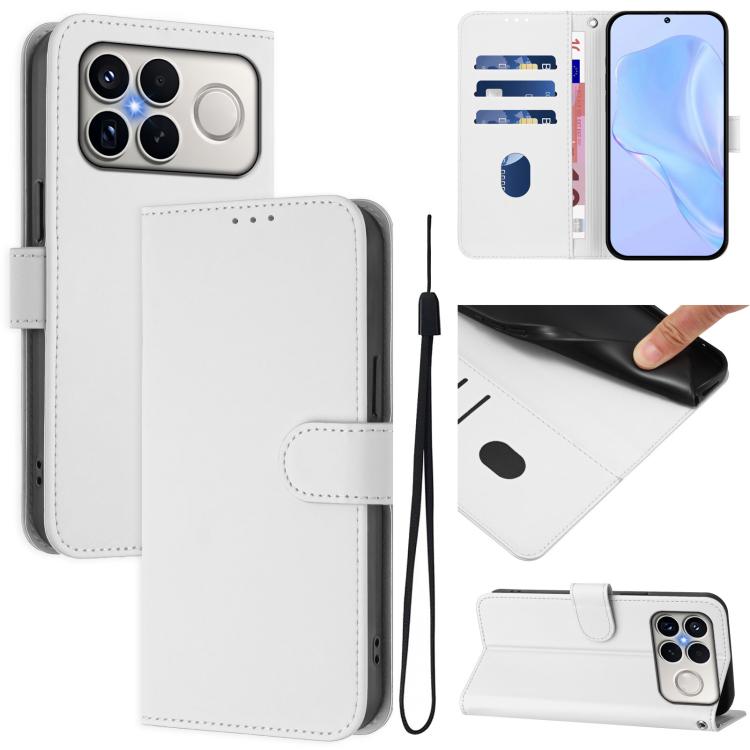 Skin Feel Solid Color Leather Phone Case with Lanyard, For Xiaomi 17 Max 5G