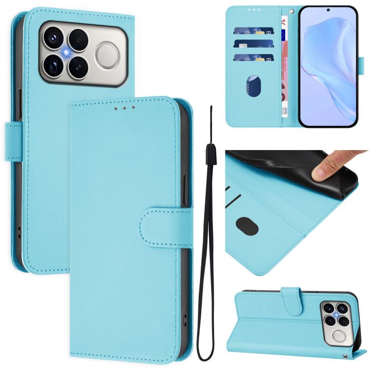 Skin Feel Solid Color Leather Phone Case with Lanyard, For Xiaomi 17 Max 5G