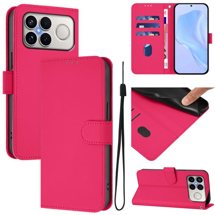 Skin Feel Solid Color Leather Phone Case with Lanyard, For Xiaomi 17 Max 5G